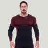 GymBeam bezšvové tričko s dlhým rukávom OG1 Black/Red