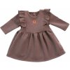 Detské teplákové šaty, tunika Vintage Love - čokoláda 86 (12-18m)