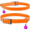 WAU DOG Kožený obojok pre mačku oranžový Obvod krku: 17-20 cm, širka: 9 mm