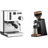Rancilio Silvia E, white + Eureka Mignon Single Dose PRO, Black & Oak