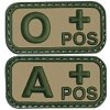Patch PVC olive krvná skupina 0-