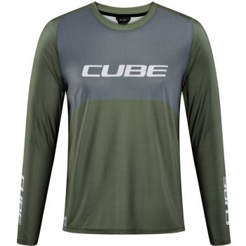 Cube Vertex Round Neck Long Sleeve olive/grey