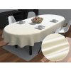 Biante Saténový oválny obrus polyesterový Satén LUX-017 Smotanový 120x160 cm