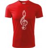 Husľový kľúč z nôt - Pánske tričko Fantasy športové - 3XL ( Červená )