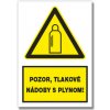 Nálepka pozor, tlakové nádoby s plynom! A5 100ks - veľkoobchod