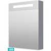 Zrkadlová skriňa 60 cm s LED osvetlením, 1 dvere ľavé, zásuvka+vypínač, IP44 GALZS60LED