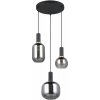 Čierne závesné svietidlo so skleneným tienidlom Diva – Trio