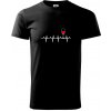 Víno ekg - Klasické pánske tričko vyššej gramáže - 4XL ( Čierna )