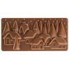 Polykarbonátová forma na tabuľkovú čokoládu 275x175 mm, Xmas Village – PAVONI