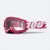 Zjazdové okuliare 100% STRATA 2 Pink - Clear Lens