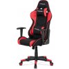 Autronic KA-V608 RED kancelárska stolička, červená ekokoža + čierna látka, hojdací mech., plastový kríž