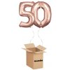 HeliumKing Balónový box - Narodeninové číslo 50 ružovo-zlatý 86 cm