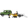 Bruder Auto Land Rover s přívěsem + JCB mikrobagr BR2593