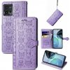 Peňaženkové kožené puzdro Cat and Dog na Motorola Moto G72 - Fialová