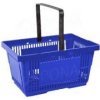 Košík nákupný, s jednou rúčkou modrý plast