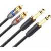 Mozos Jack 6,3 mm - RCA (Cinch) kábel x 2 3m čierny (MCABLE-2JT2R)