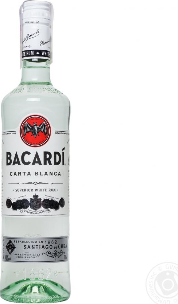 Bacardi Carta Blanca 37,5% 0,7 l (čistá fľaša)