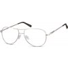 Nedioptrické okuliare Retro Aviator číré- Strieborné