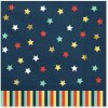 PartyDeco Servítky papierové tmavo modré s hviezdami 33x33 cm 12 ks