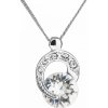 Evolution Group Strieborný náhrdelník s kryštálmi preciosa biely okrúhly 32048.1 crystal