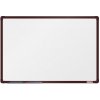 Biela magnetická popisovacia tabuľa boardOK, 600 x 900 mm, hnedý rám