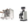 Rocket Espresso Appartamento, white, walnut + Eureka Mignon Zero 65 All Purpose, CR white
