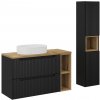 Comad Kúpeľňová zostava Nova Black 100 cm so skrinkami a umývadlom čierna/dub evoke