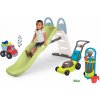 Set šmykľavka s dvojitou vlnou a nákladné auto Toboggan Life Smoby dĺžka šmyku 200 cm s vodotryskom a vozík s náradím na záhradu