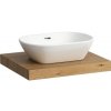 Laufen Lani Umývadlová doska 60 cm, s výrezom uprostred, vrátane 2 držiakov na stenu, divoký dub H4046411122671