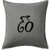 Cyklista oslavuje šesťdesiatku (60) - Vankúš 50x50 - 50x50 - Vrátane výplne ( Tmavosivý melír )