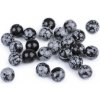 Minerálové koráliky Obsidián vločkový Ø8 mm - 11 ks - obsidián vločkový - obsidián vločkový
