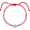 Červený náramok proti urieknutiu strieborný anjel so zirkónmi 13020.3