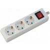 V-TAC Predlžovací kábel, 3 zásuvky, vypínač, 5m, 16A, 3G1.5mm2, biely