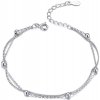 Olivie strieborný retiazkový náramok s guličkami 3808