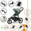 Set 11v1 Thule Urban Glide 3 Mist Green s magnetickou sponou + madlo + vanička Soft beige + príslušenstvo JOMK + autosedačka Thule Maple Black s ISOFIX základňou Thule Alfi a adaptéry