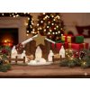Betlehem s LED svetlom, drevená stolová dekorácia 33 × 10,5 × 16,5 cm
