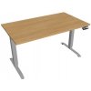 Pracovný stôl Motion, PO, 2S, 140x70,5-120,5x80 cm, dub/sivá - 1 kus - 1 KS - pamäťové - 60 mesiacov - 80 cm - elektrický polohovateľný - stôl - Hobis - Motion - 140 cm - 70,5 - 120,5 cm - dub/sivá HO