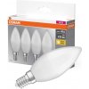 4x LED žiarovka B37 sviečka E14 4,9W = 40W 470lm 2700K teplá biela 180° BASE Osram