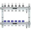 REHAU Nerezový rozdeľovač HKV-D Easyflow 6 vykurovacích okruhov s ukazovateľom prietoku MFI min/max, 13831601200