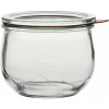 Zaváracie poháre Weck 500 ml, tulipánový tvar, s viečkom, tesnením a sponami, sada 4 ks