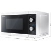 Sharp YC-MS01E-W, pracovná doska, samostatná mikrovlnná rúra, 20 l, 800 W, otočné ovládanie, čierna, biela