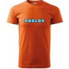 Sablio Tričko s potlačou ROBLOX modrý text - oranžové 2XL