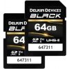 Delkin SDXC BLACK Rugged UHS-II (V90) R300/W250 64GB (dvojbalenie)