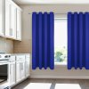 Krátky jednofarebný záves - Modrý Uchytenie závesu: Dekoračné krúžky