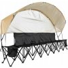 VEVOR Prenosná Skladacia Lavica pre 6 Osôb s Ochrannou Slnečnou Clonou Čierna