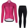 RIVANELLE Cyklistická zimná bunda a nohavice - STARLIGHT WINTER - čierna/ružová
