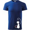 Zamilovaná mačka spredu - Tričko extra veľké (5-8XL) - 5XL ( Kráľovská modrá )