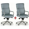 Kožené kancelárske kreslo VIRO 1+1 ZADARMO, sivá