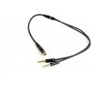 GEMBIRD Cable CABLEXPERT rozdeľovací konektor 3,5 mm (4-pólový) na 2x3,5 mm F/M, kovové svorky, 20 cm, čierny