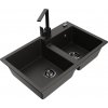 MEXEN/S MEXEN/S - Tomas granitový drez 2-bowl vrátane batérie Rita, čierna/zlatá metalik 6516-75-670300-70-B